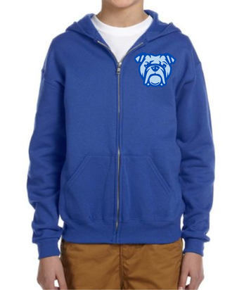 Youth Bulldog Hoodie in Blue