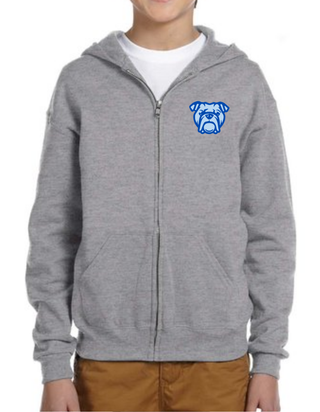 Youth Bulldog Hoodie in Gray
