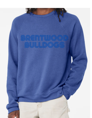 Brentwood Bulldogs Crew Sweater - Heather Blue